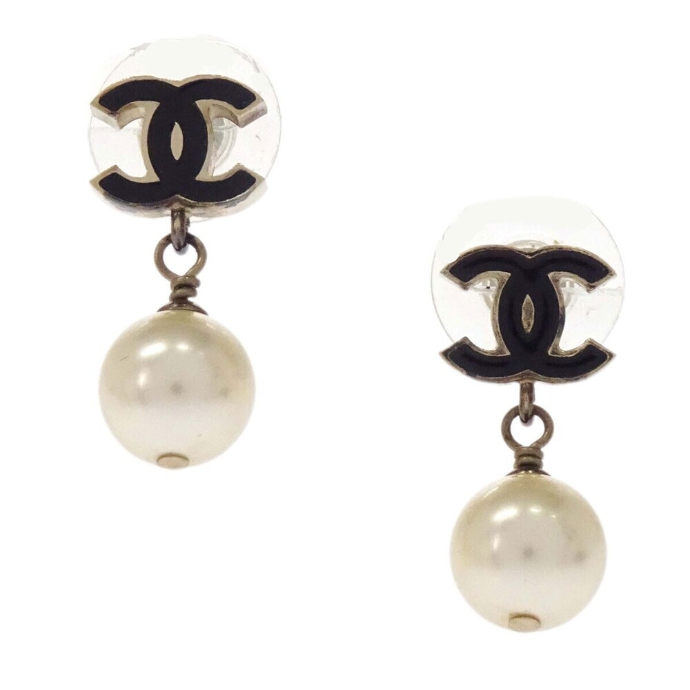 Chanel CC Dangle Metal with Faux Pearl